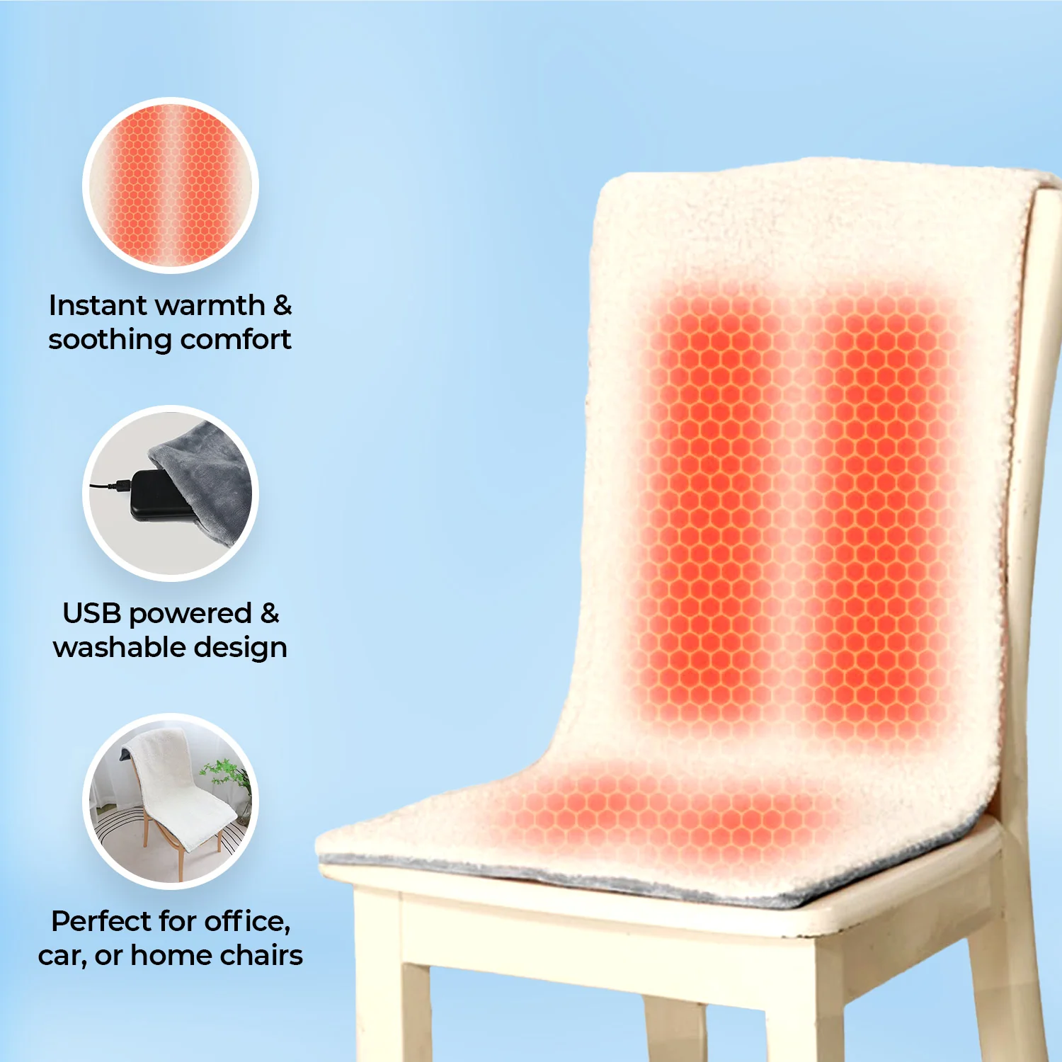 Flannel Heated Seat Cushion - Image 3