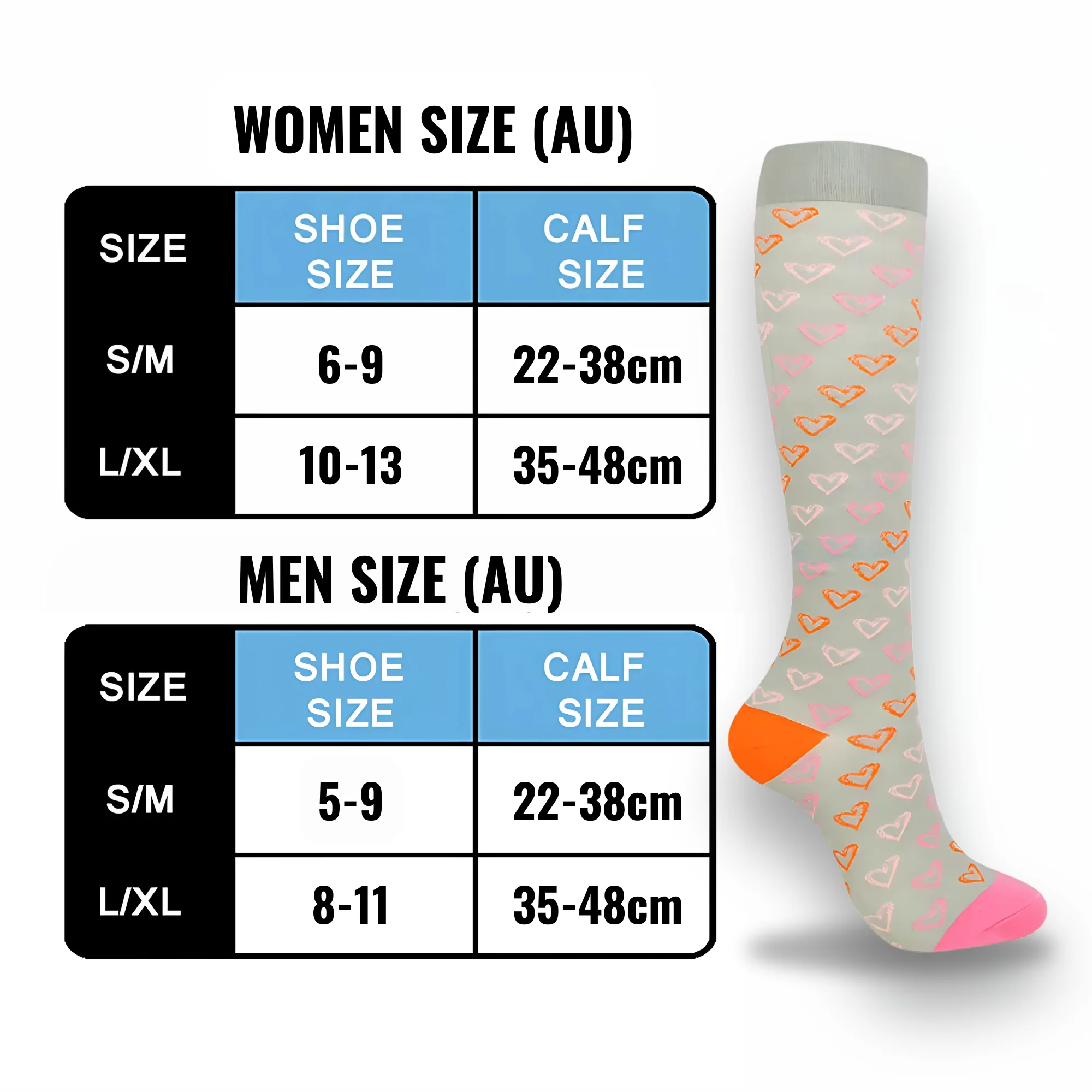 Heart Patterned LegEase Compression Socks - Image 12
