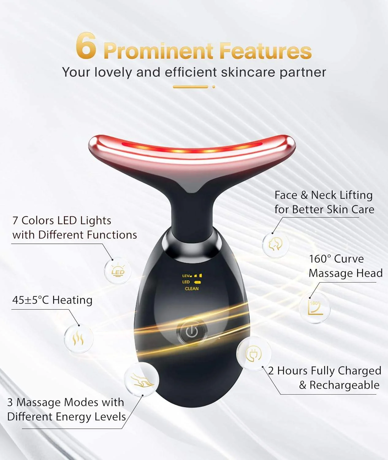 LED Light Therapy Face and Neck Massager - Image 10