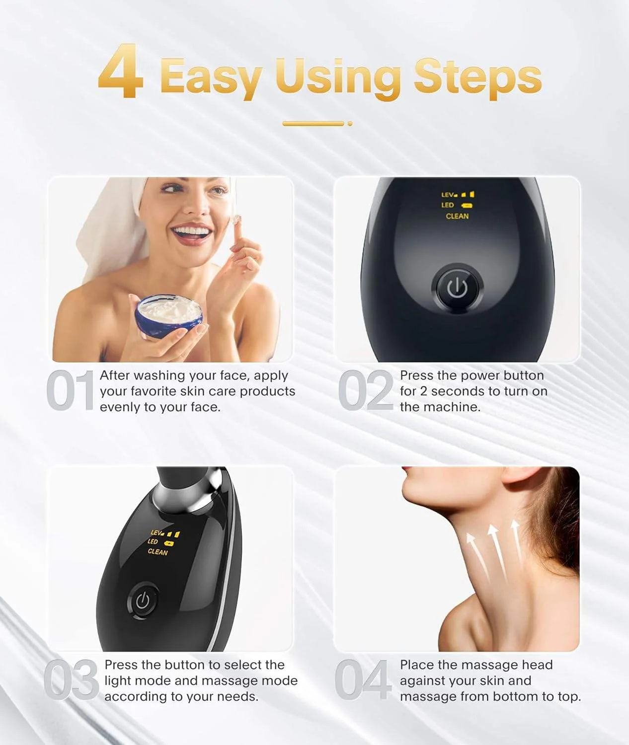 LED Light Therapy Face and Neck Massager - Image 9